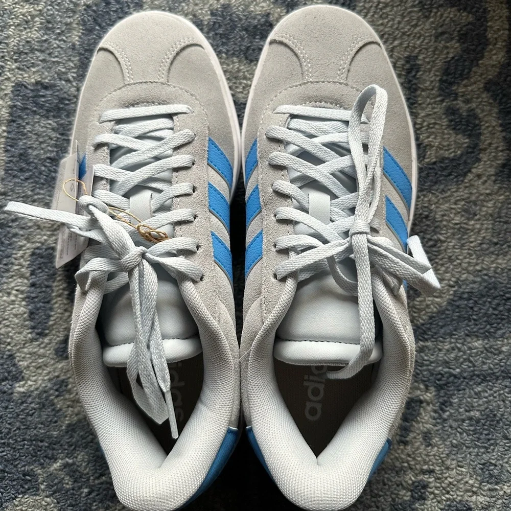 Adidas VL COURT BOLD SHOES KIDS, size 5.5. Grey and Blue. NWT - Picture 2 of 5